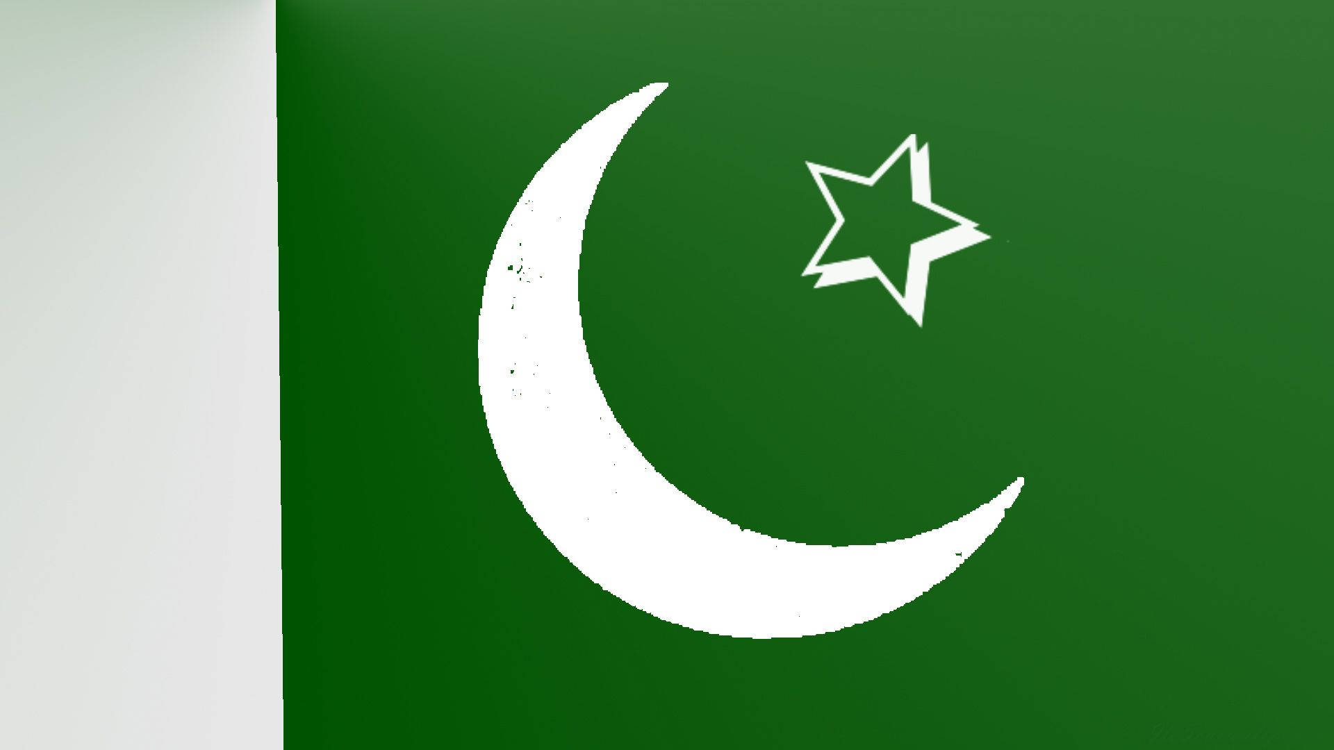Pakistan flag, white crescent moon, star, Full HD Desktop Wallpaper