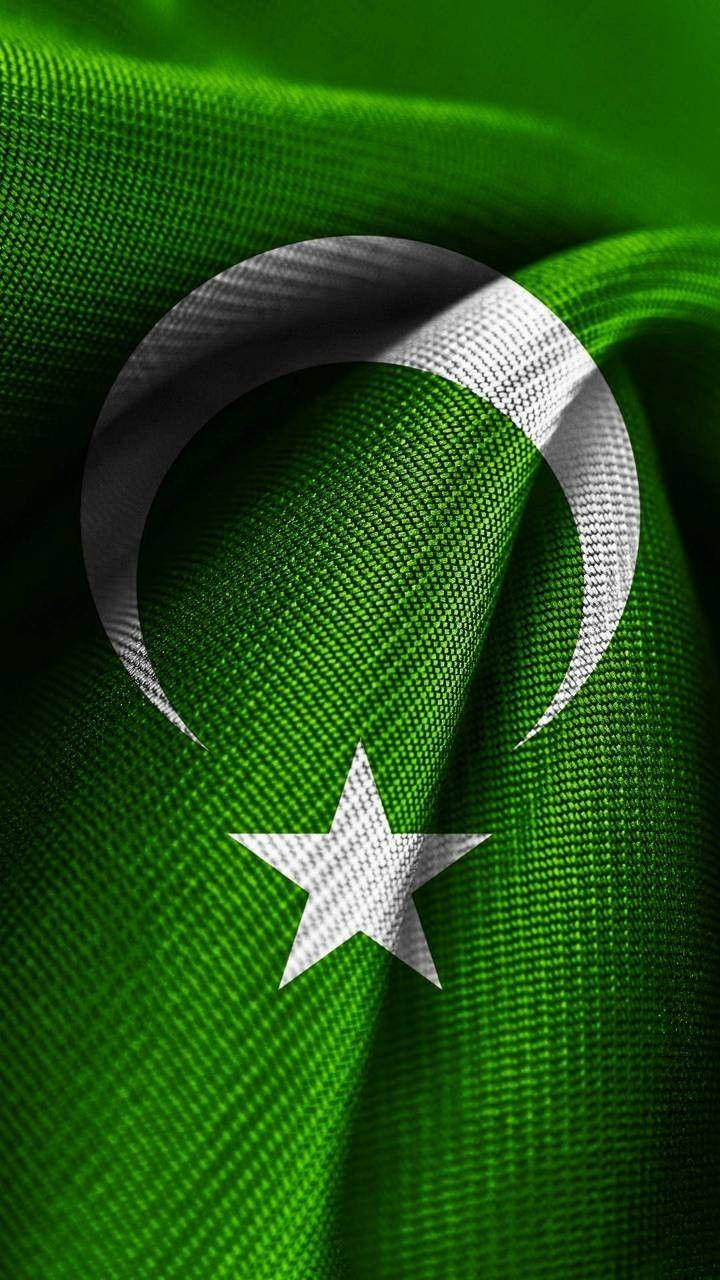 Pakistan flag, vibrant green, white crescent, HD Phone Wallpaper