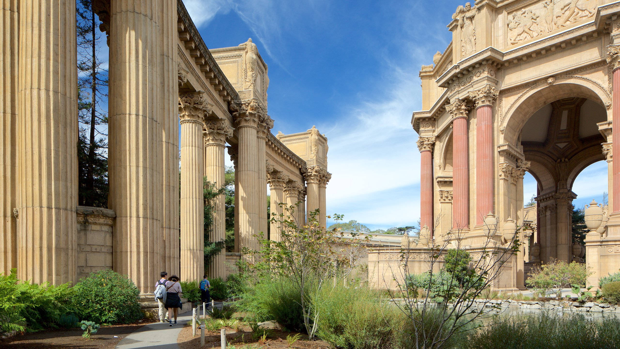 Palace Of Fine Arts, classical columns, arches, 2K Desktop Wallpaper