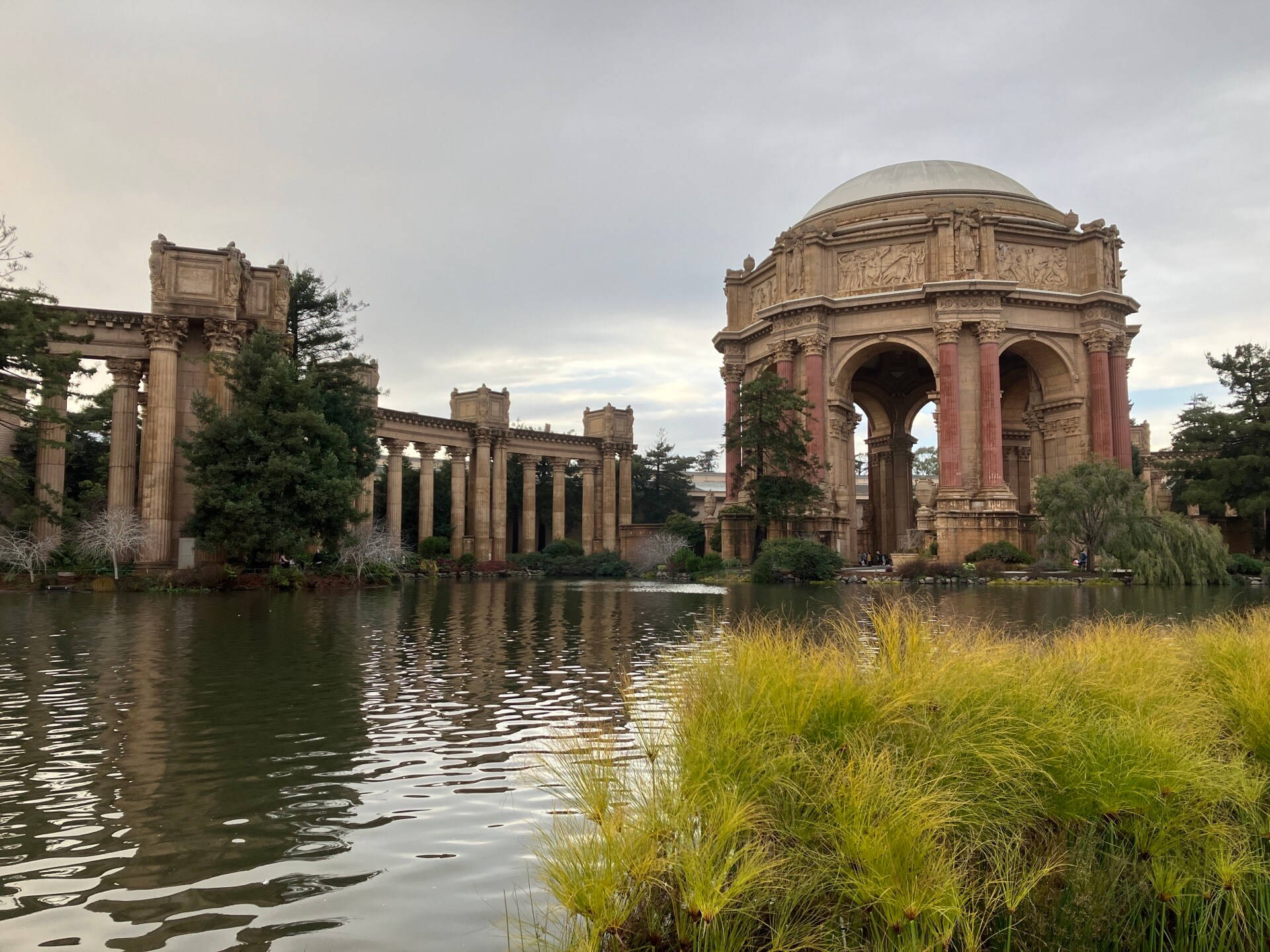 Palace of Fine Arts, lagoon, domed rotunda, Full HD Desktop Wallpaper