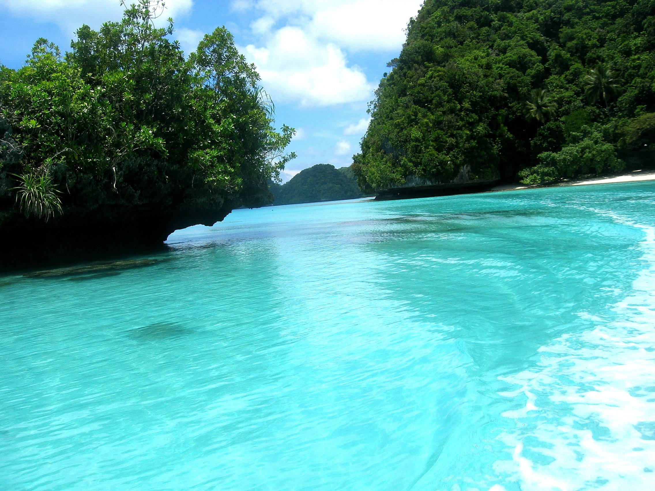 Palau, two rock formations, crystal clear turquoise water, Full HD Desktop Wallpaper
