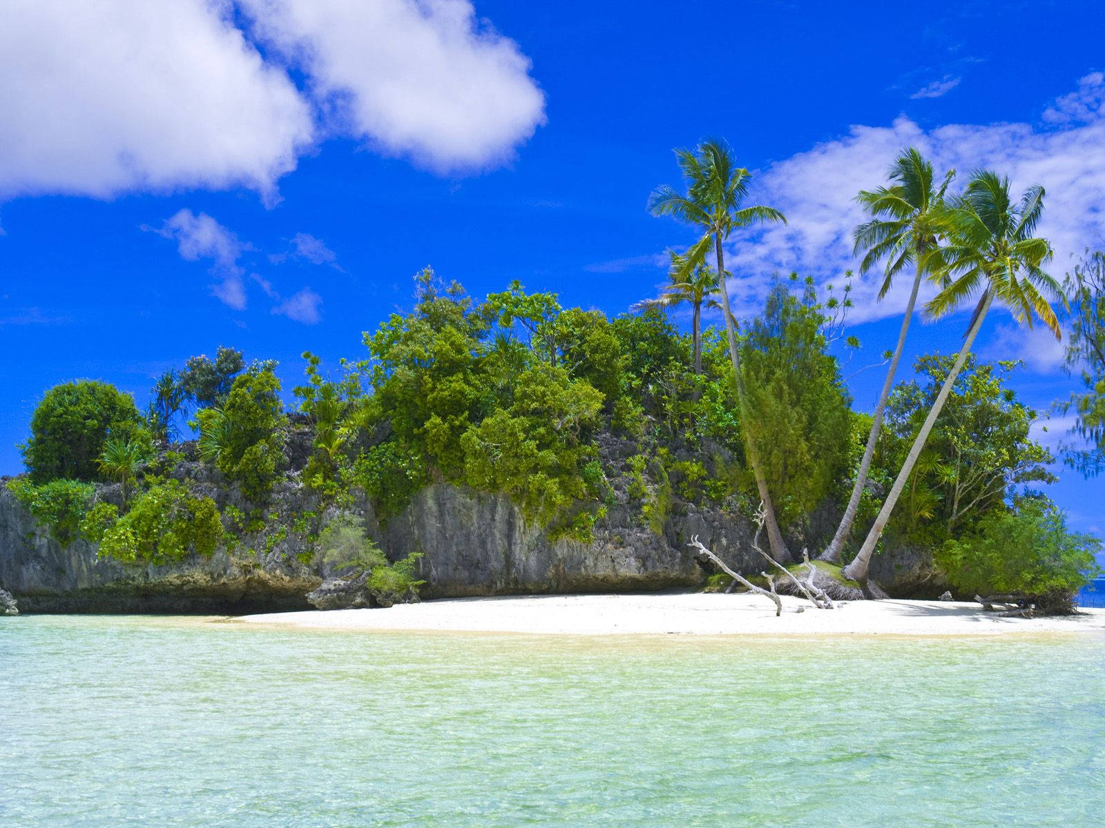 Palau, giant limestone, white sand, HD Desktop Wallpaper