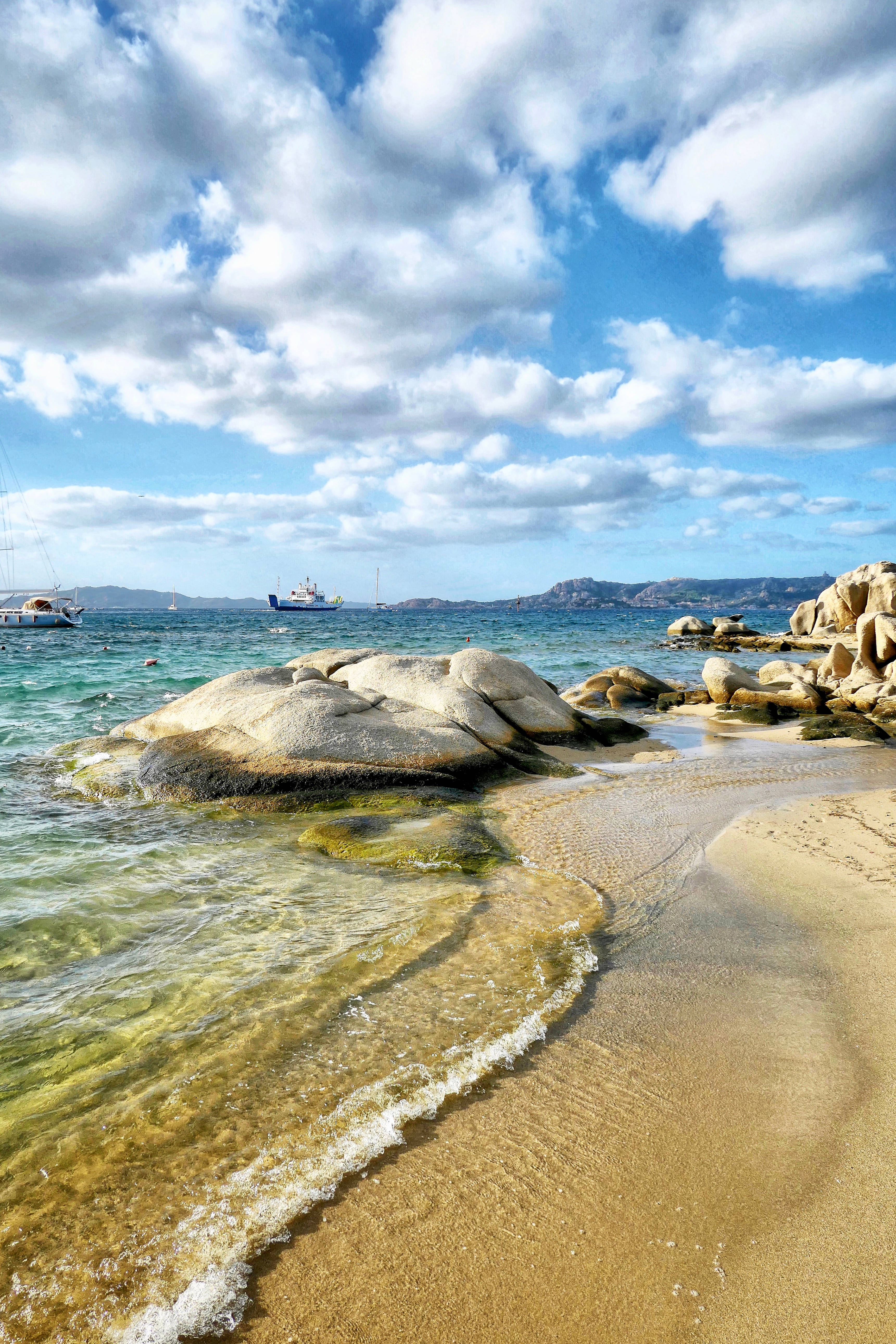 Palau, turquoise waves, golden sand, 5K Phone Wallpaper