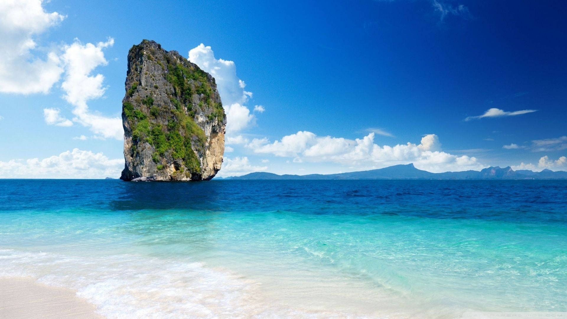 Palau, tall rock island, limestone karst, Full HD Desktop Wallpaper