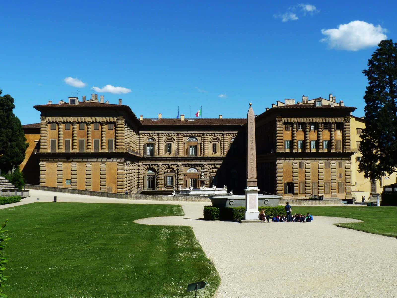 Palazzo Pitti, terracotta roof, stone facade, HD Desktop Wallpaper