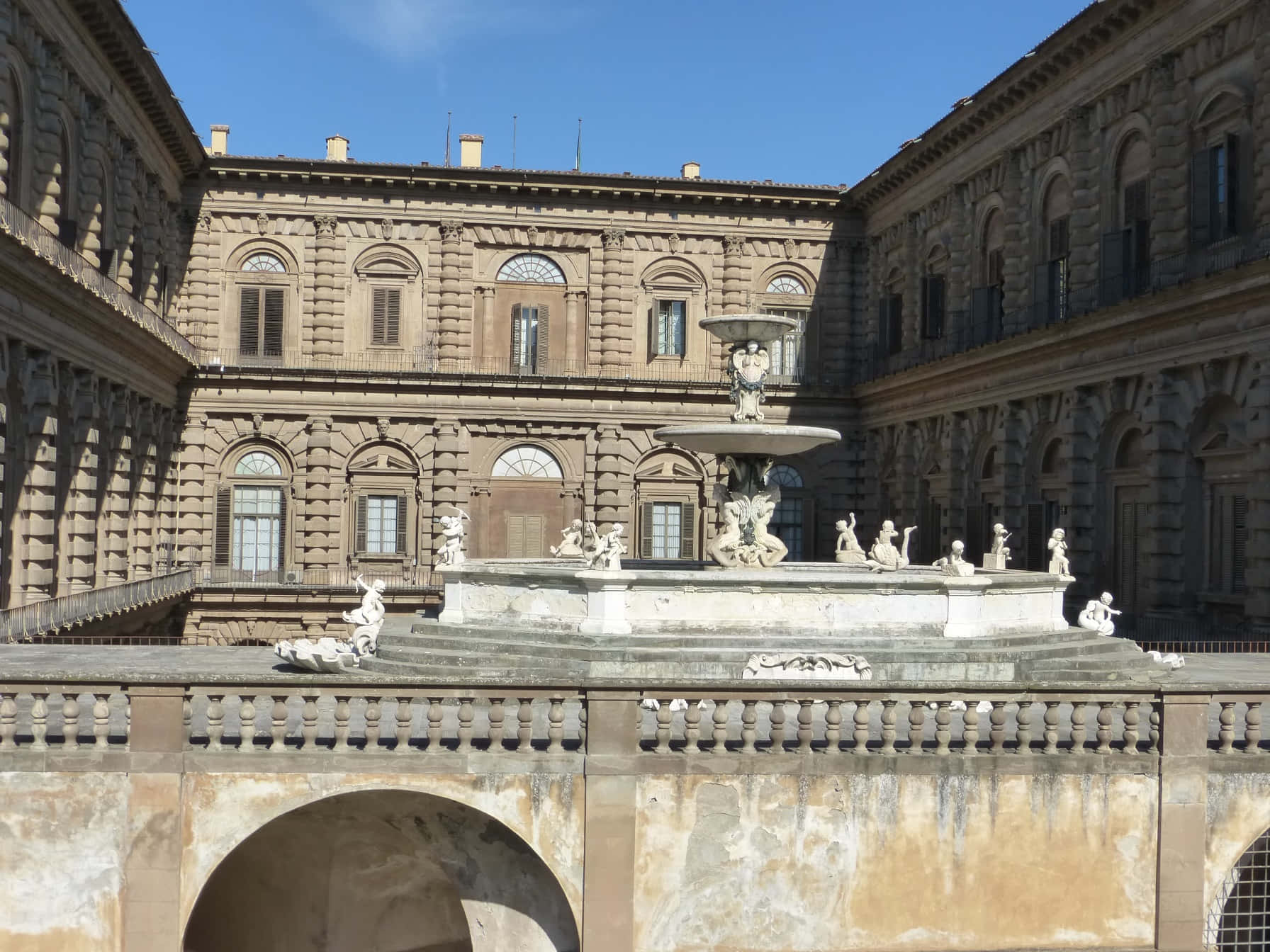 Palazzo Pitti, fountain sculptures, stone fountain, HD Desktop Wallpaper