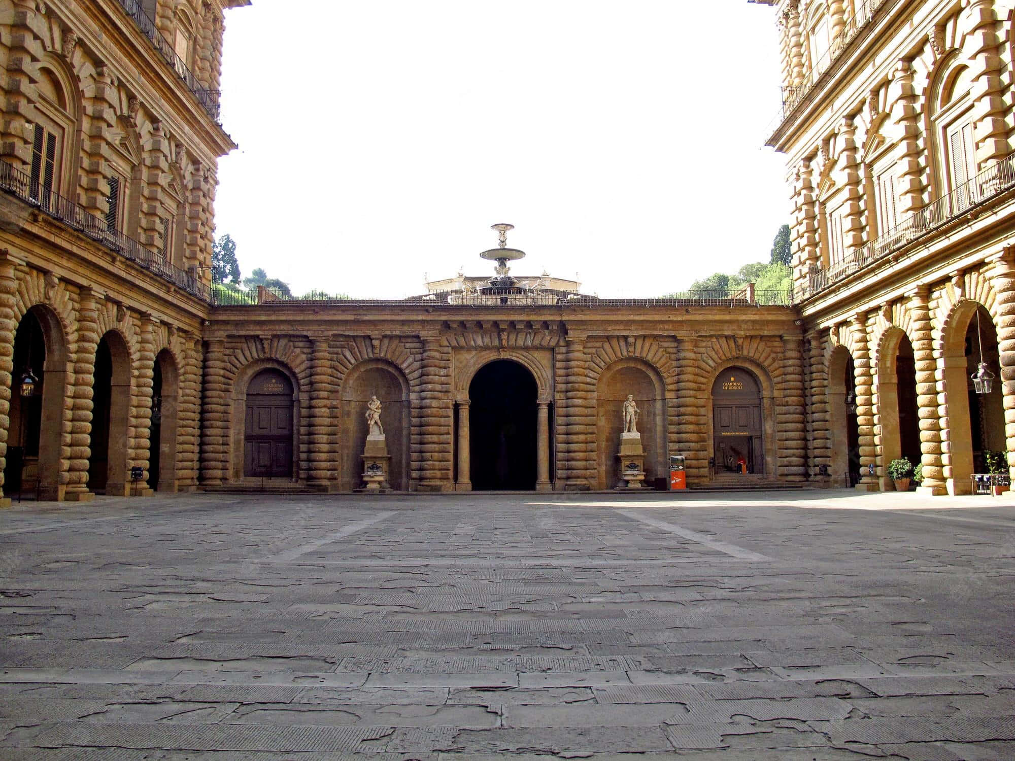 Palazzo Pitti, courthouse garden, stone courtyard, Full HD Desktop Wallpaper