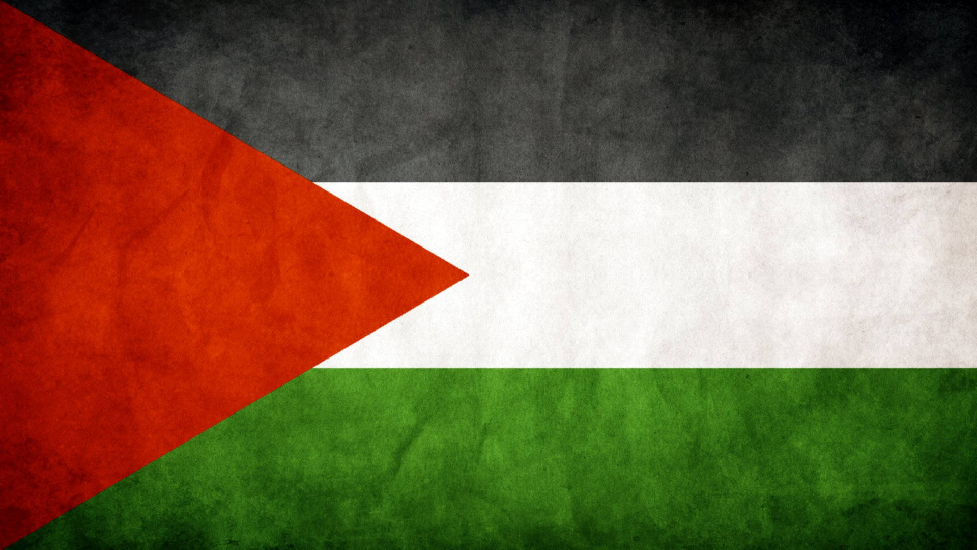 Palestine, textured flag, black white green stripes, Full HD Desktop Wallpaper