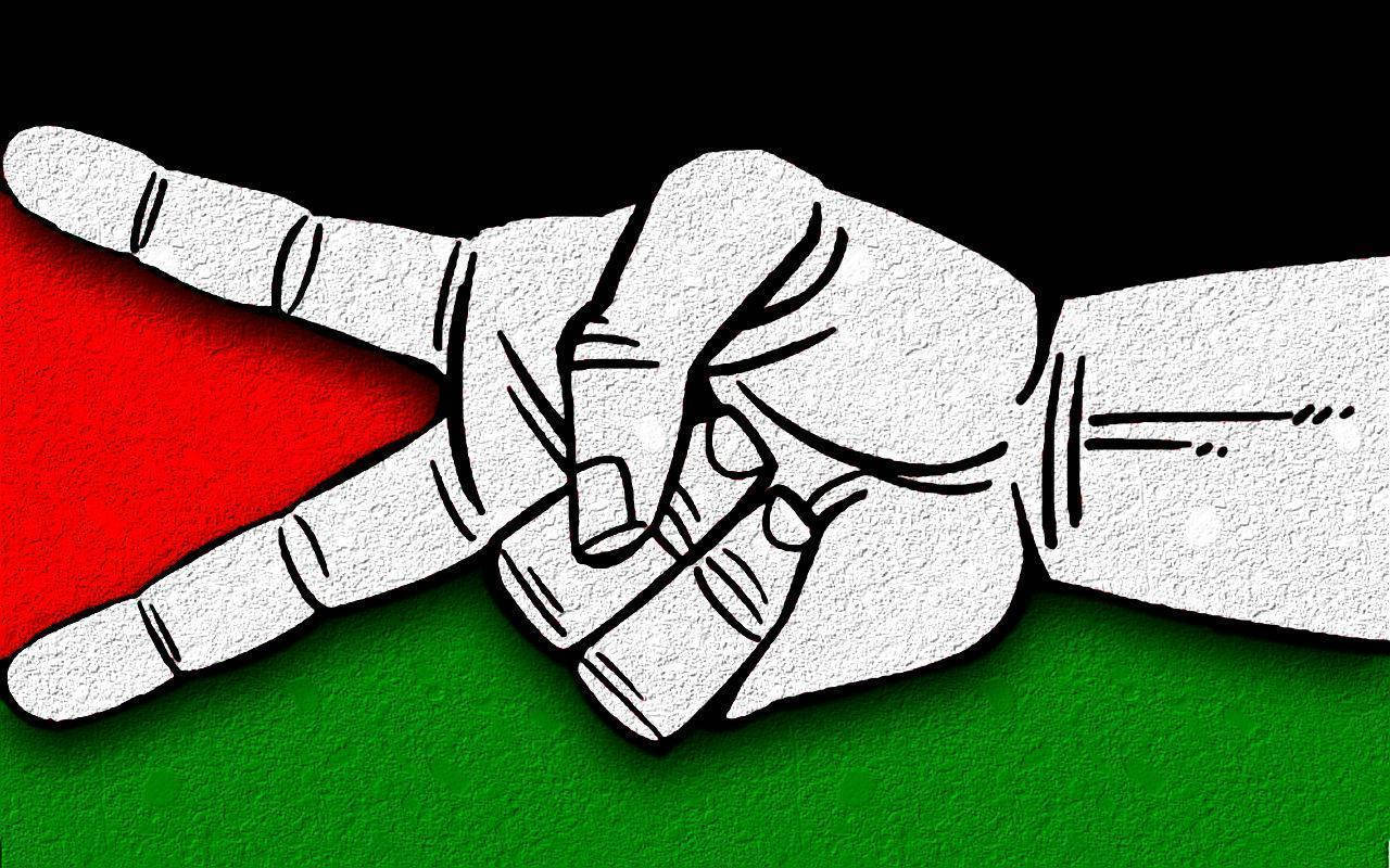 Palestine flag, peace sign, white hand, HD Desktop Wallpaper