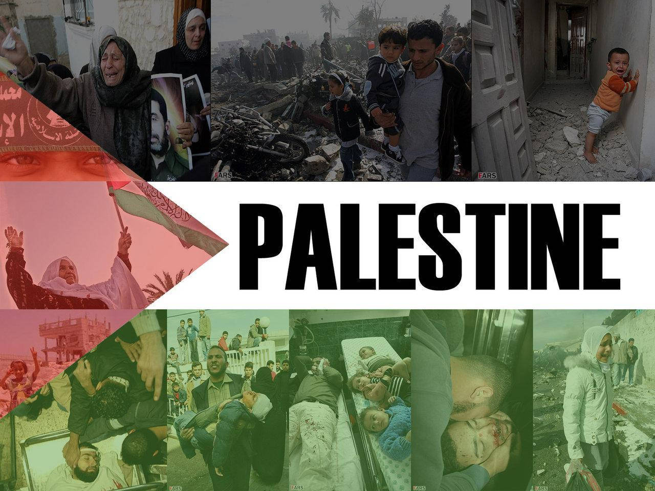 Palestine flag, grieving families, rubble, HD Desktop Wallpaper