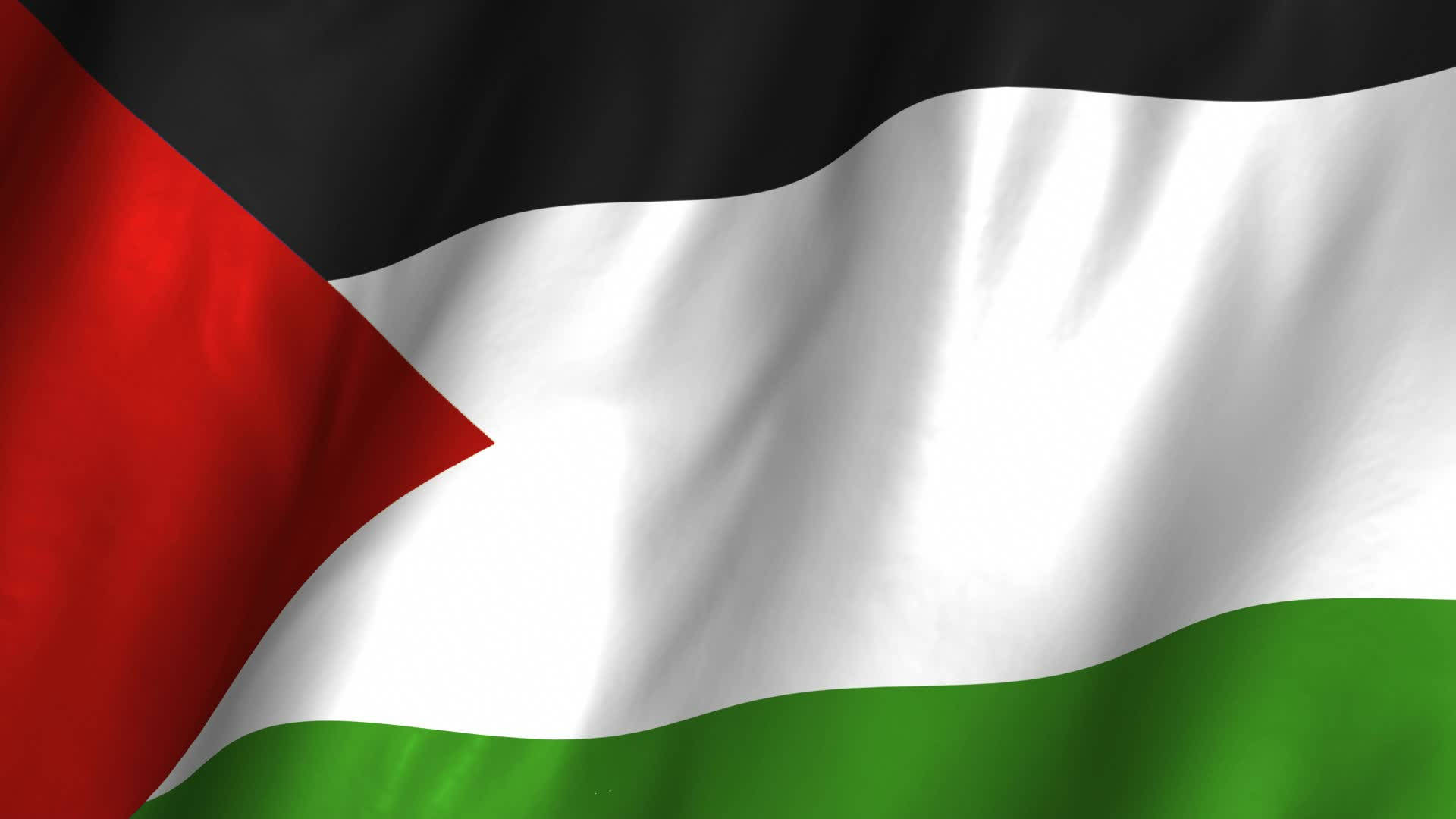 Palestine flag, black white green stripes, red triangle, Full HD Desktop Wallpaper