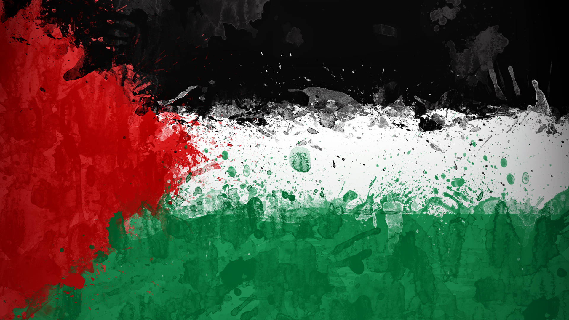 Palestine flag, water color, red, Full HD Desktop Wallpaper