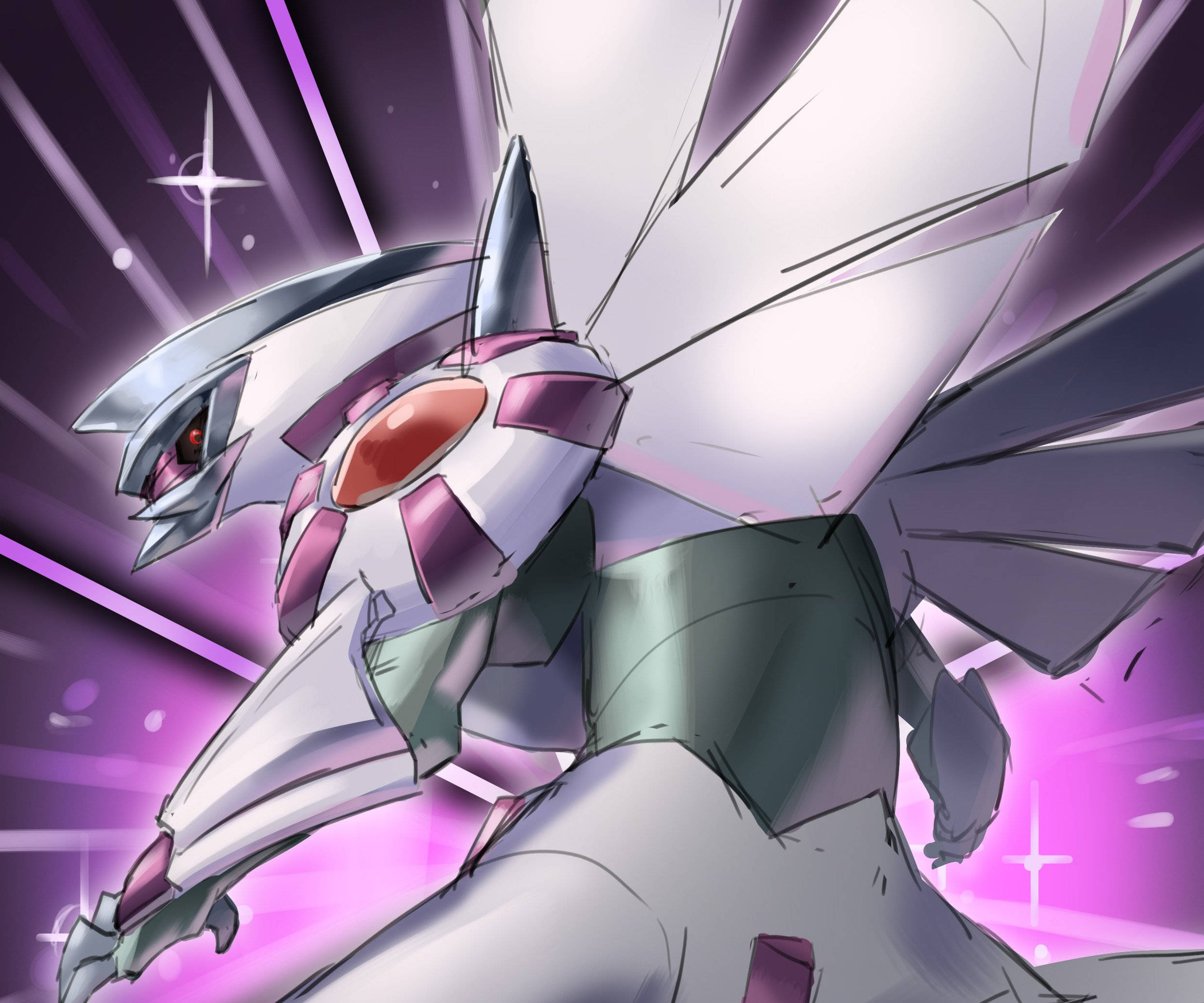 Palkia, silver, purple, Full HD Desktop Wallpaper