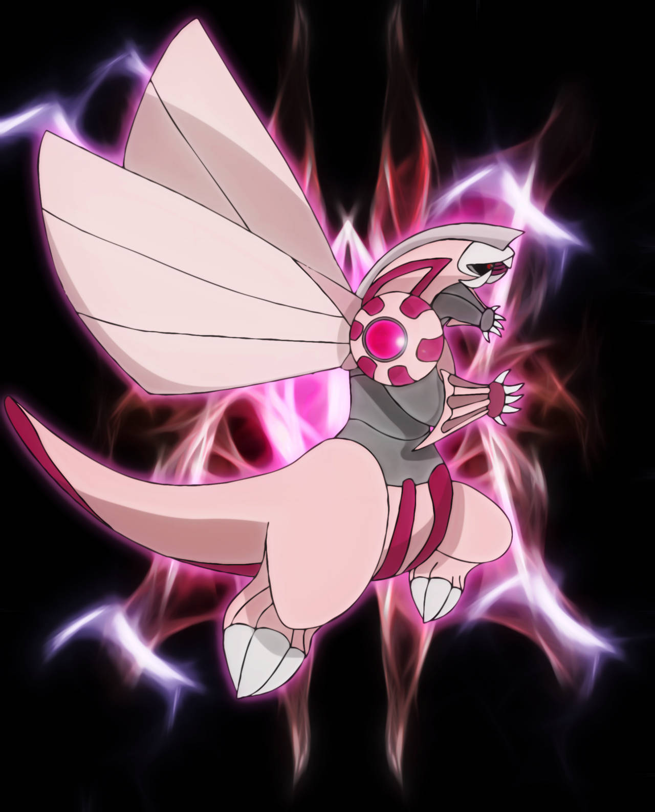 Pink Palkia, anime-style, pink wings, HD Phone Wallpaper