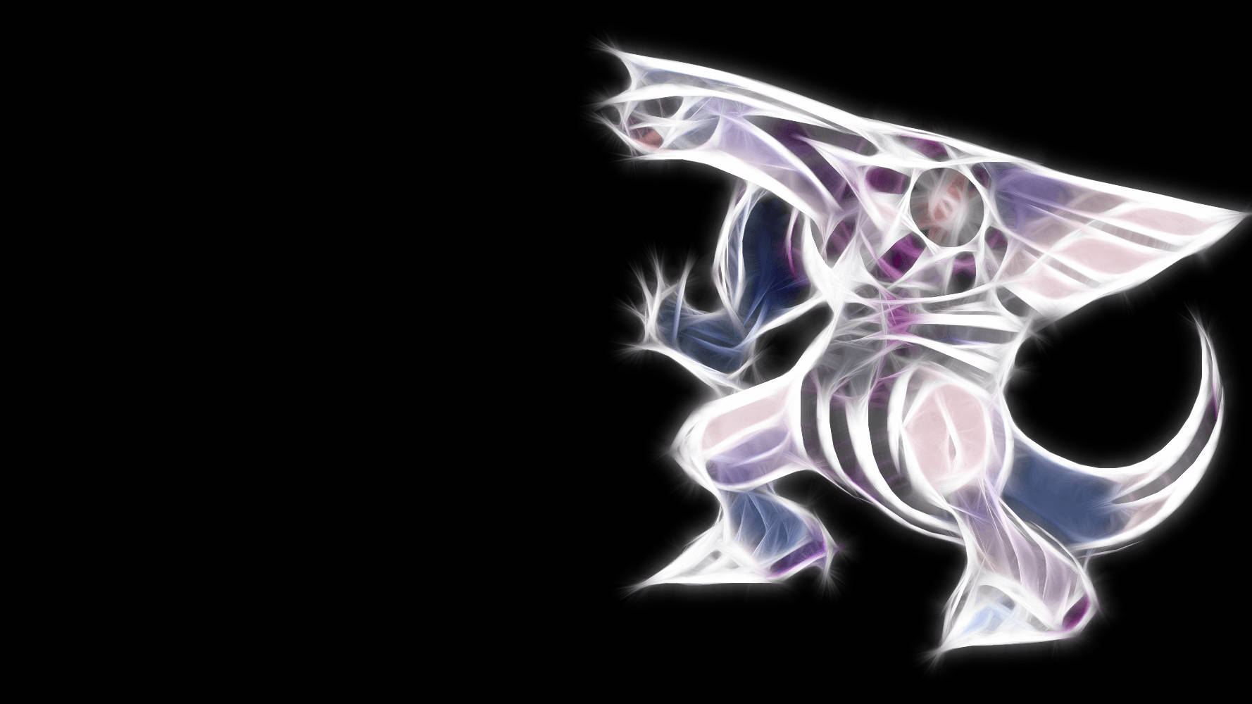 Silver Palkia, glowing white, purple, HD Desktop Wallpaper