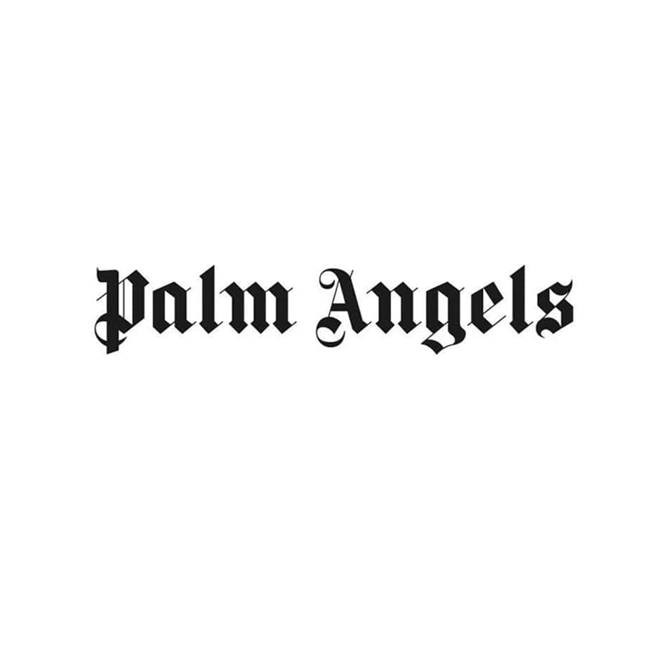 Palm Angels, black gothic text, white background, SD Desktop Wallpaper
