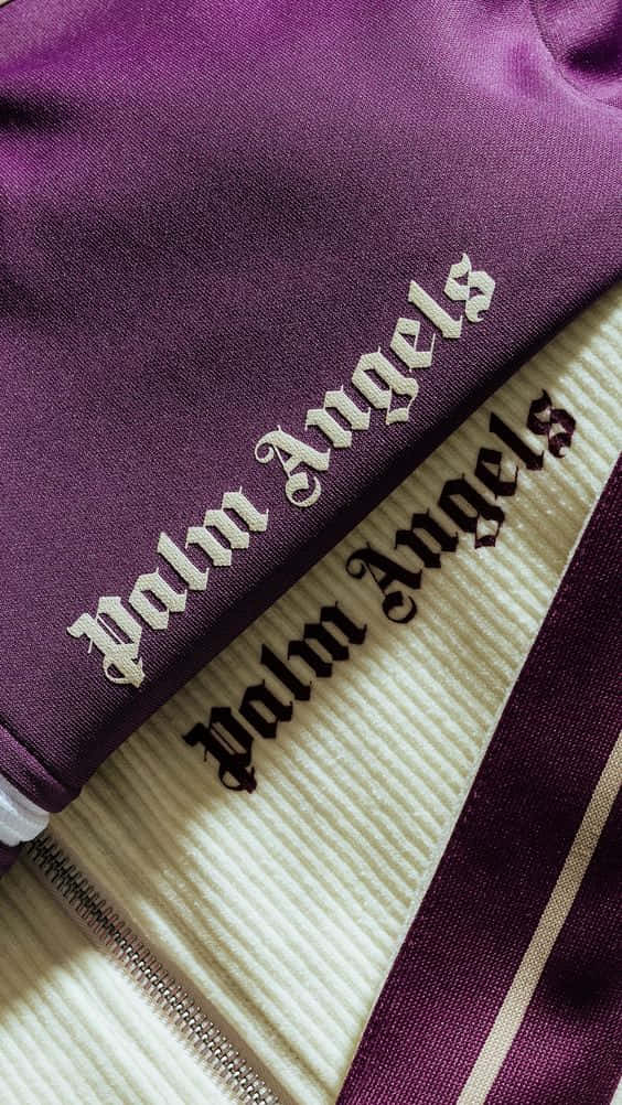Palm Angels, purple, cream, SD Phone Wallpaper