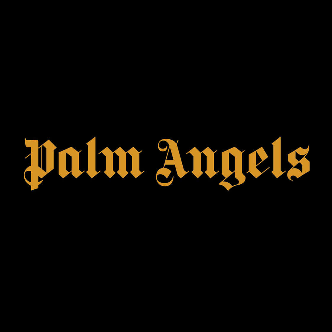 Palm Angels, golden gothic text, solid black background, SD Desktop Wallpaper