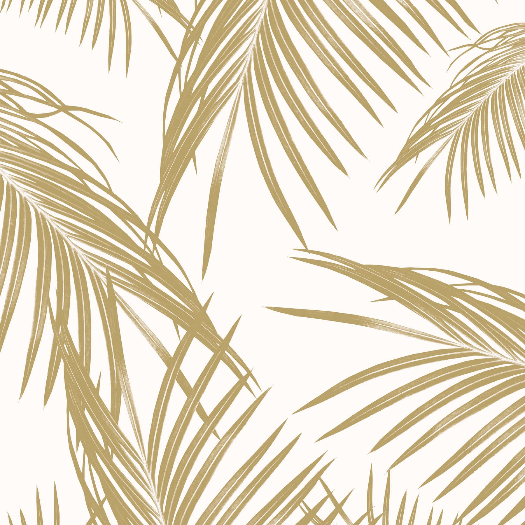 gold palm pattern, palm leaf silhouettes, crisp white background, HD Desktop Wallpaper