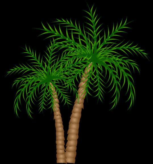 tropical palm trees, vibrant green, textured brown trunks, SD Phone Wallpaper
