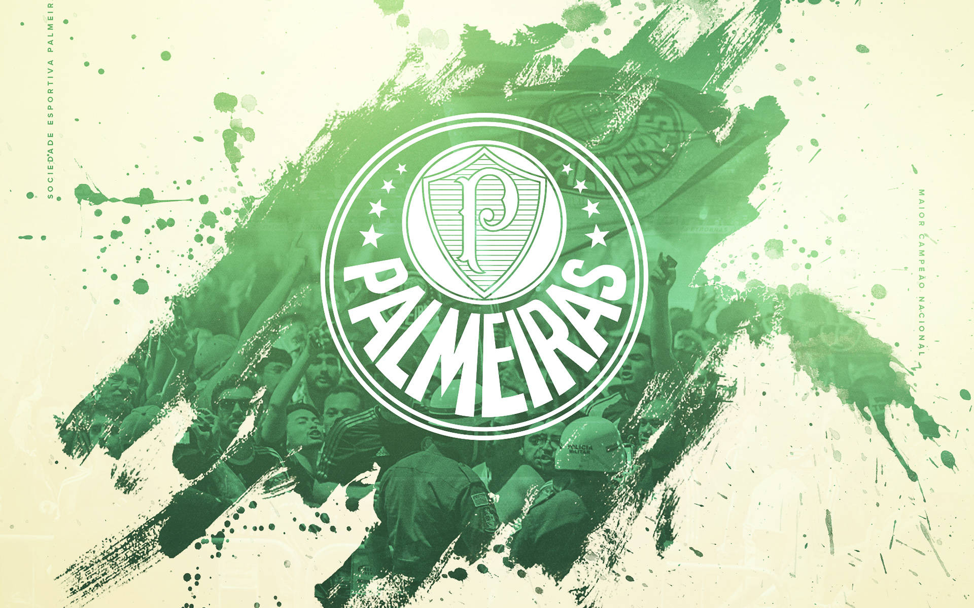 Palmeiras logo, green, cream, Full HD Desktop Wallpaper