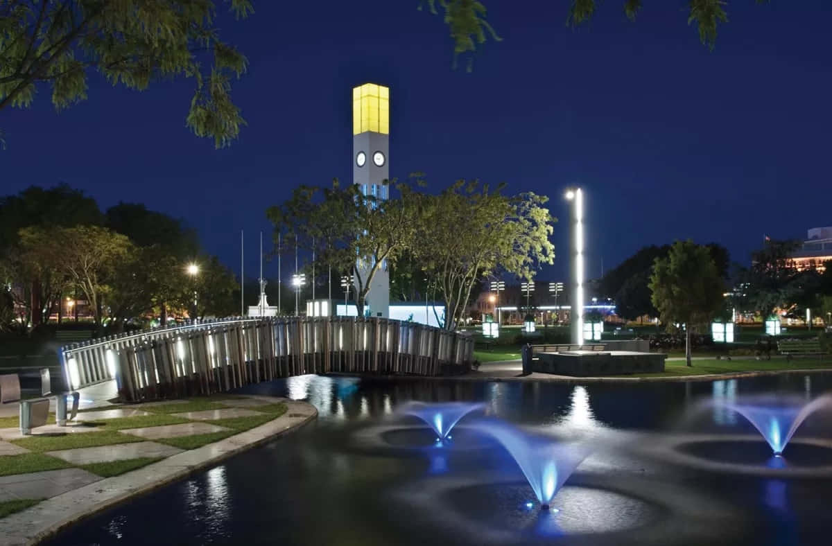 Palmerston North, cityscape, night, SD Desktop Wallpaper