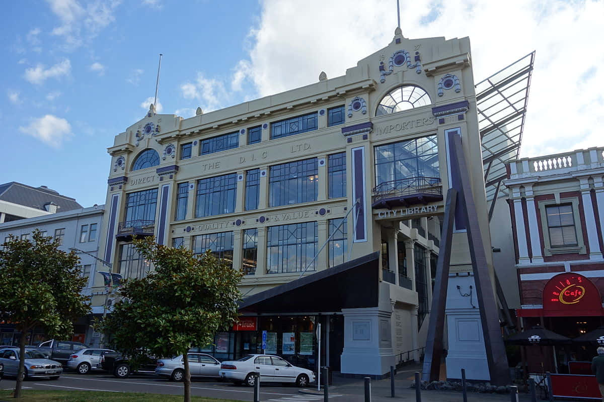 Palmerston North, historic building, city library, SD Desktop Wallpaper