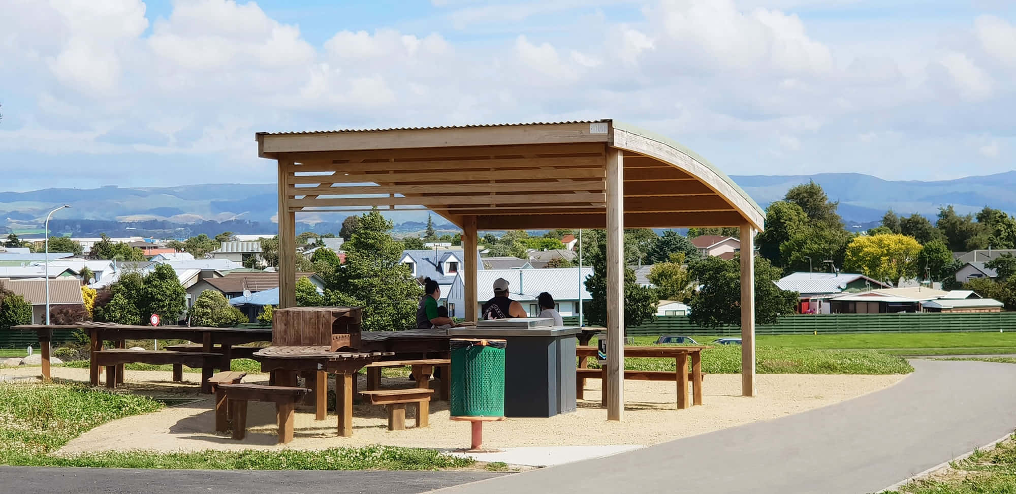 Palmerston North, park shelter, wooden pavilion, Full HD Desktop Wallpaper
