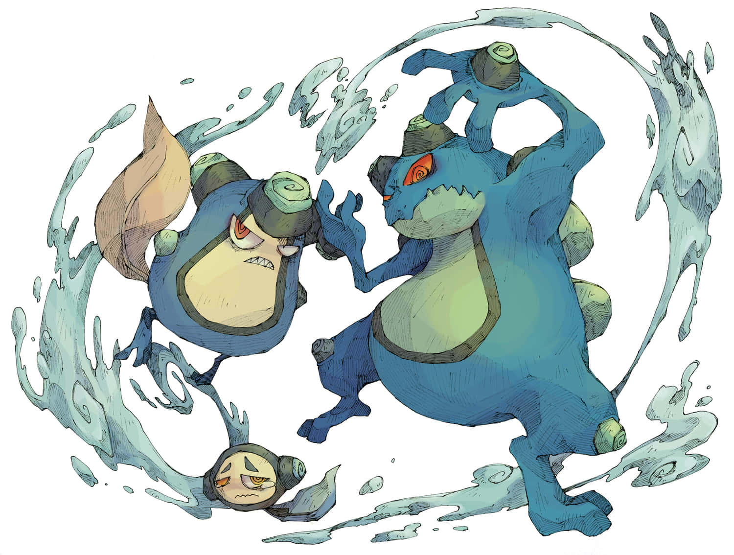 Palpitoad, water-type, blue, HD Desktop Wallpaper