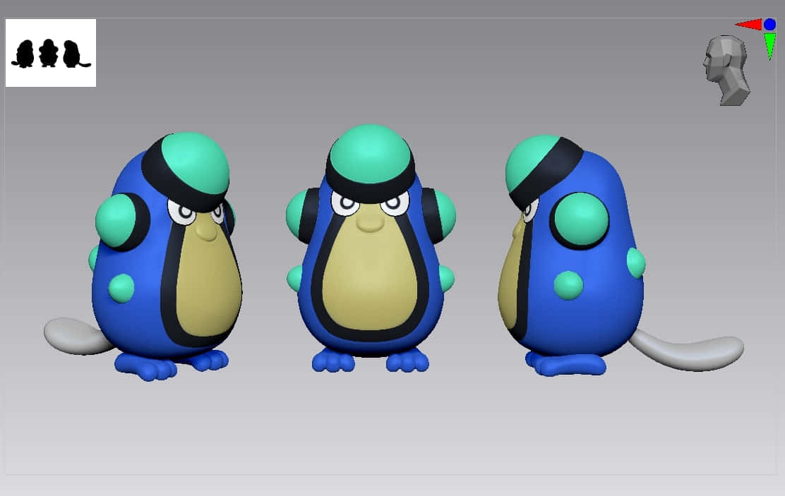 Palpitoad, 3D-rendered, penguin-like, SD Desktop Wallpaper