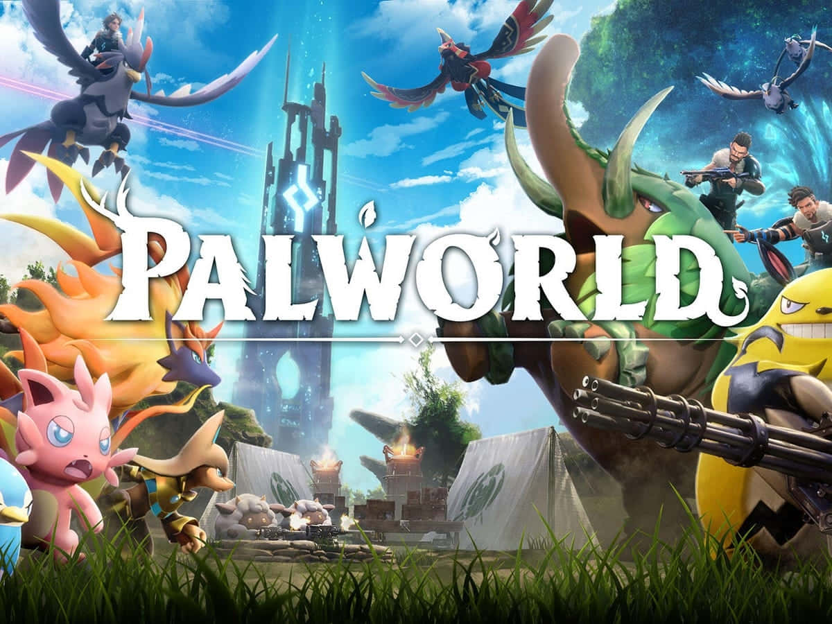 Palworld, giant creatures, lush fantasy world, SD Desktop Wallpaper