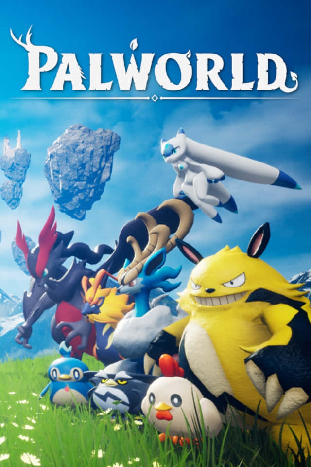 Palworld, colorful cartoon creatures, grass, SD Phone Wallpaper