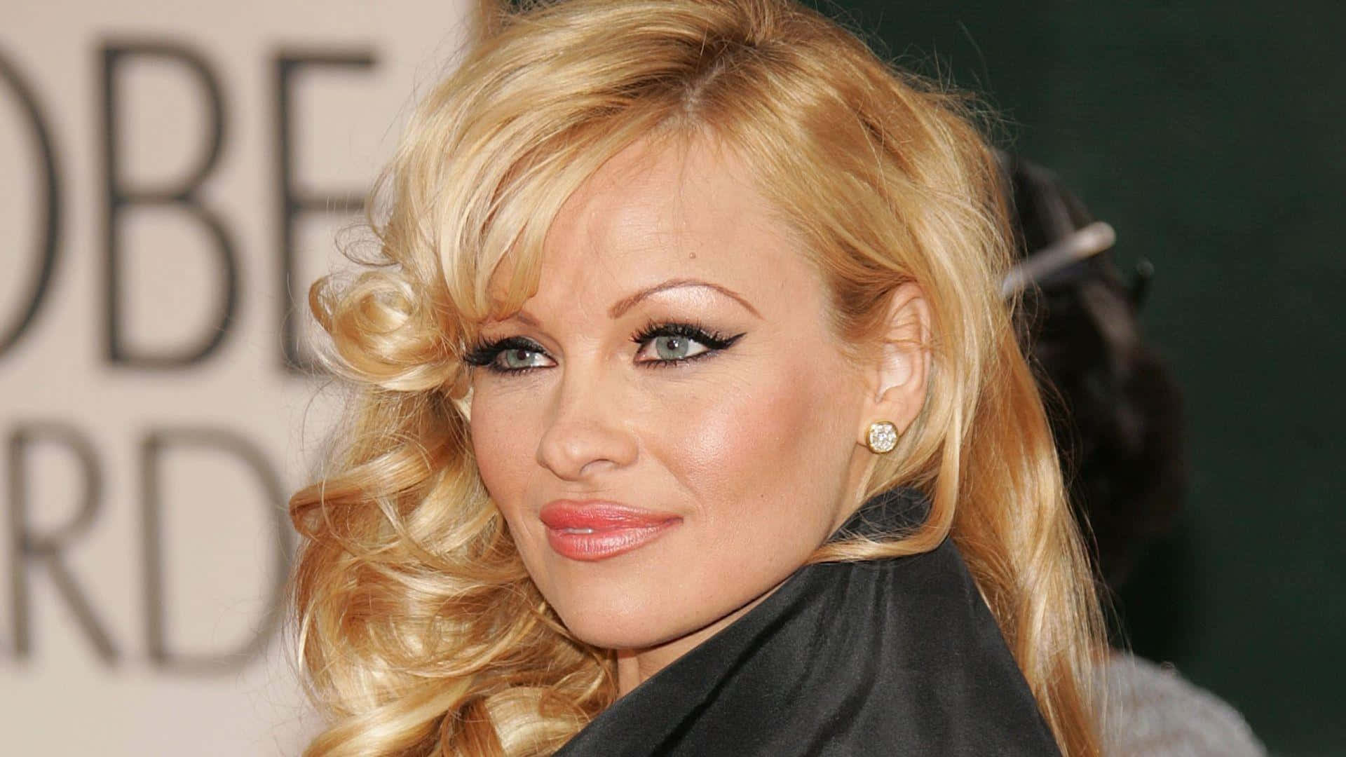 Pamela Anderson, red carpet event, monochrome outfit, Full HD Desktop Wallpaper