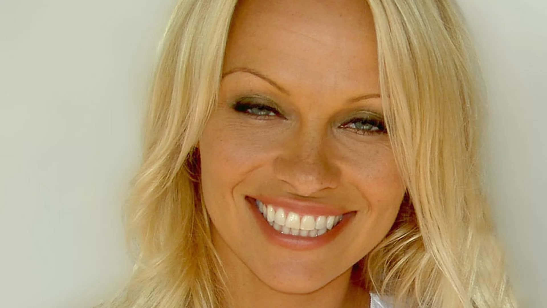 Pamela Anderson, blonde woman, bright green eyes, Full HD Desktop Wallpaper