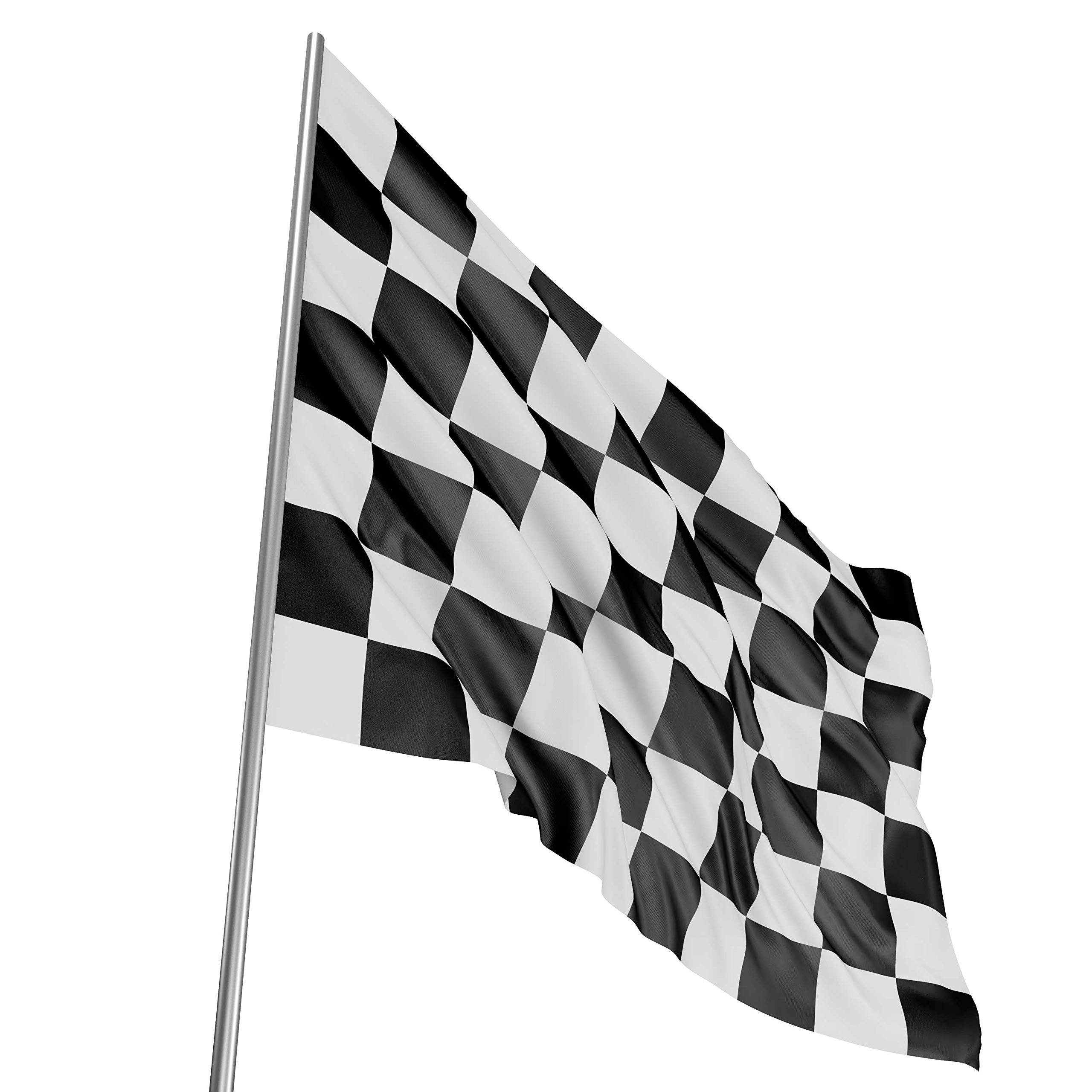 racing checkered flag, black and white checkered, silver pole, 2K Desktop Wallpaper