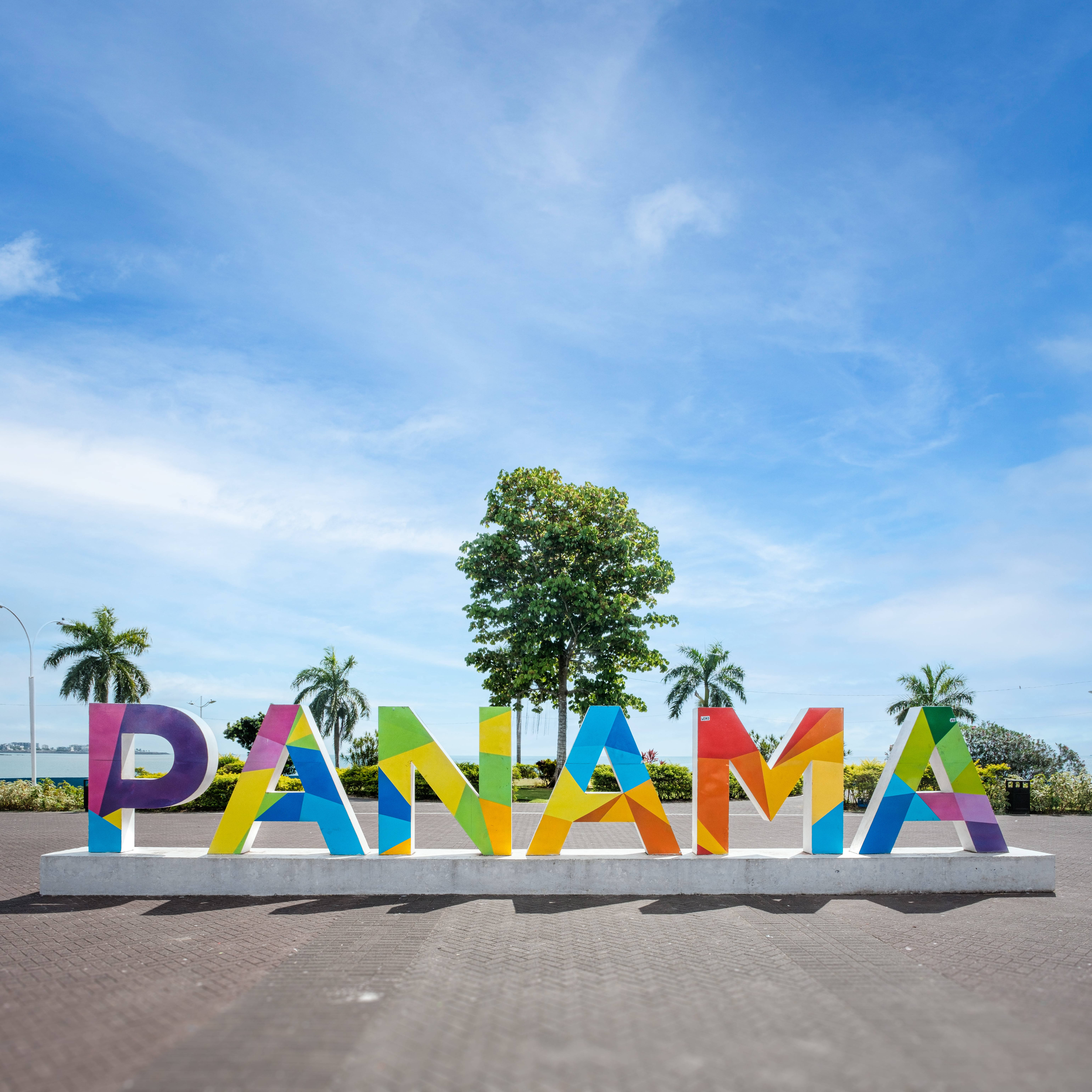 Panama, colorful sign, geometrically colored, 5K Desktop Wallpaper
