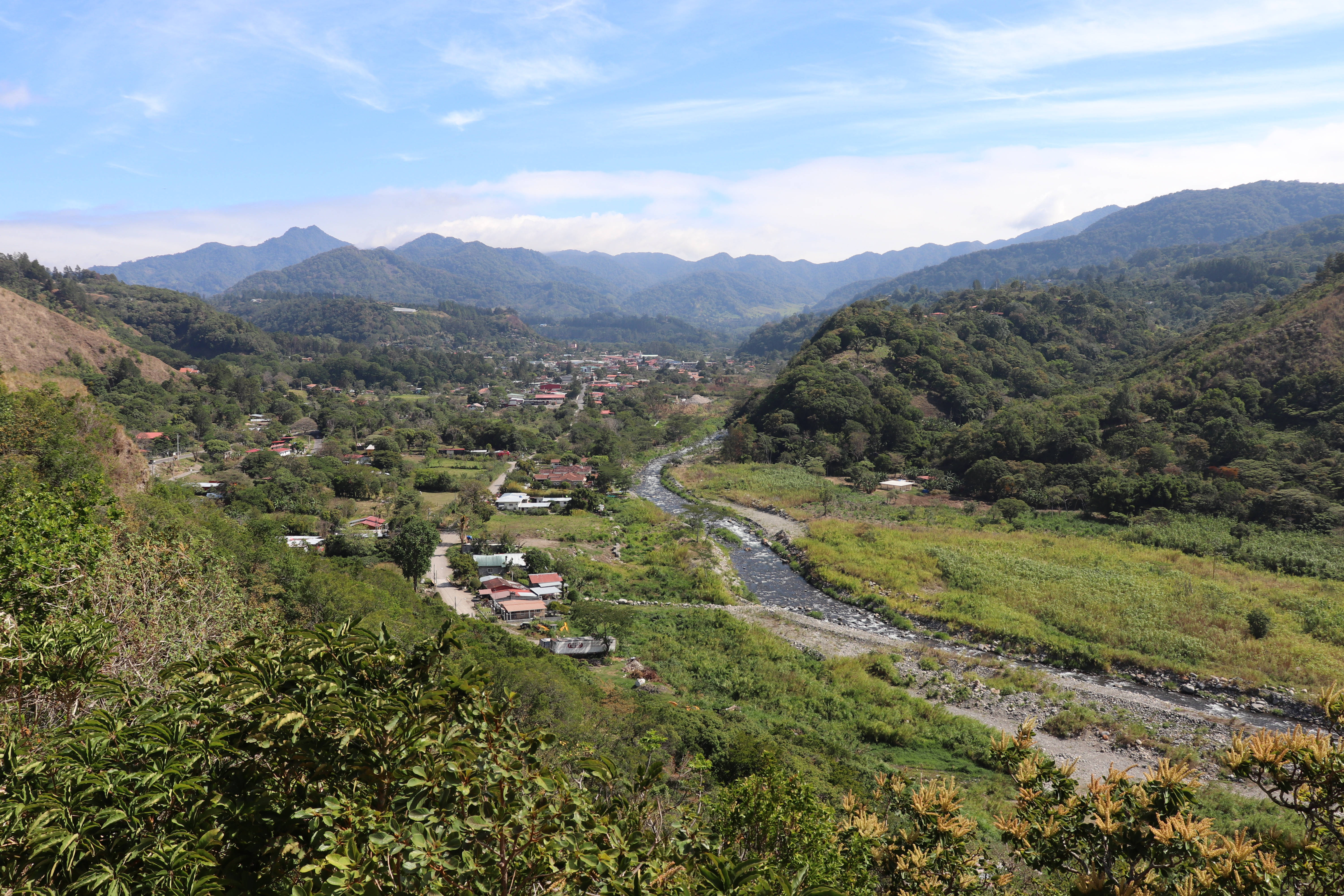 Panama Mountain, winding river, lush green valley, 5K Desktop Wallpaper