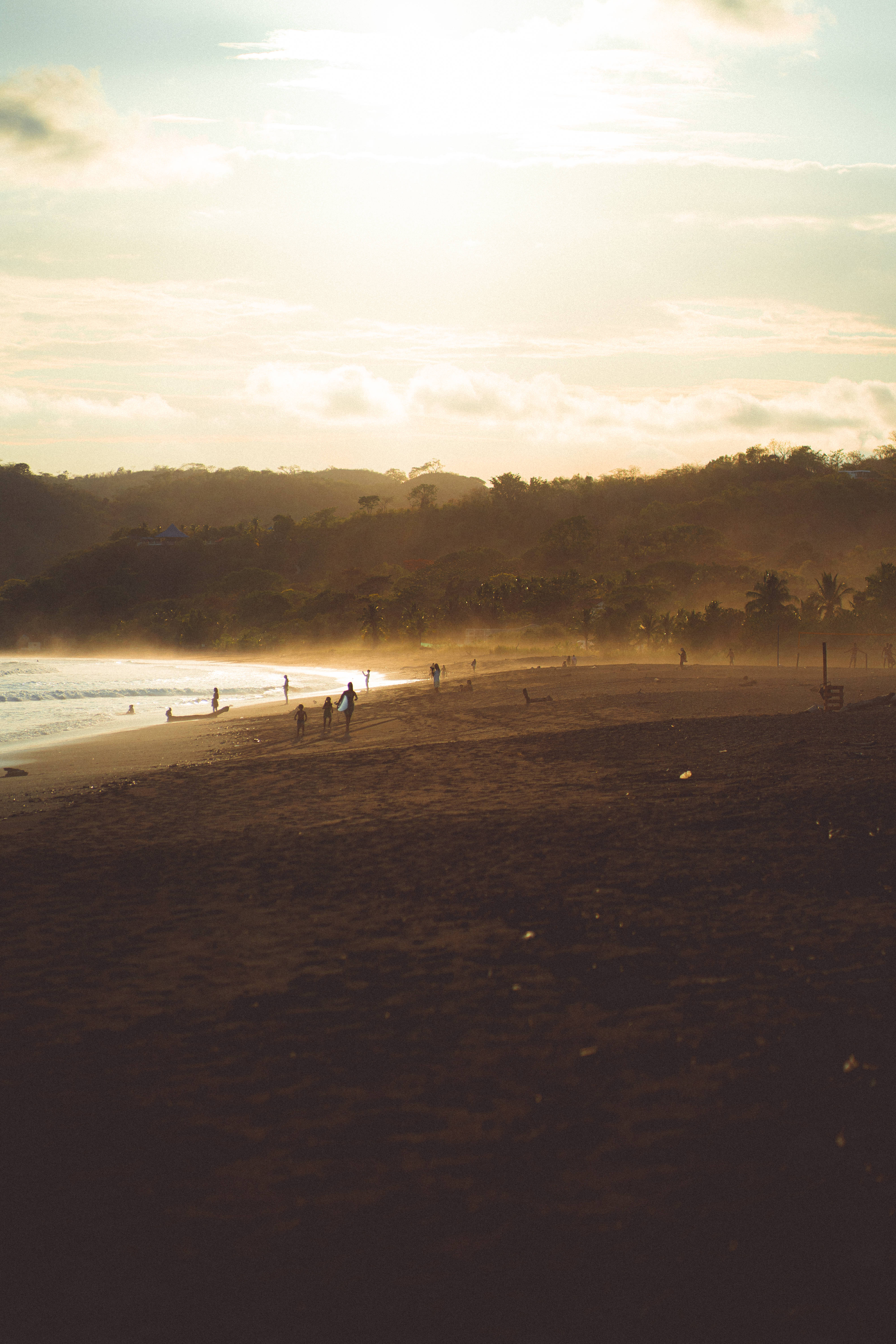 Panama Beach, golden sunset, tranquil beach, 5K Phone Wallpaper