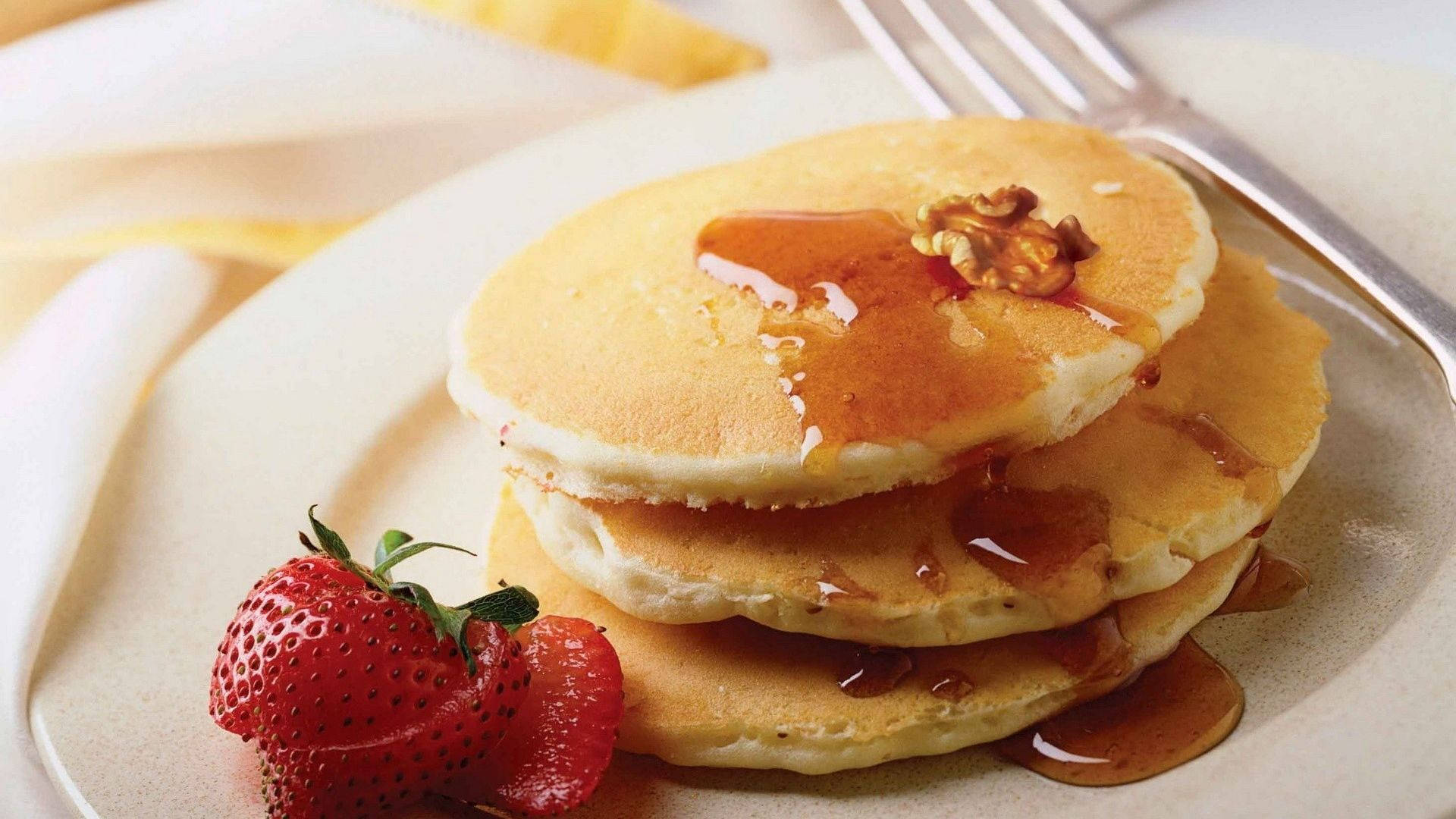 Pancakes, sweet syrup, golden pancakes, Full HD Desktop Wallpaper