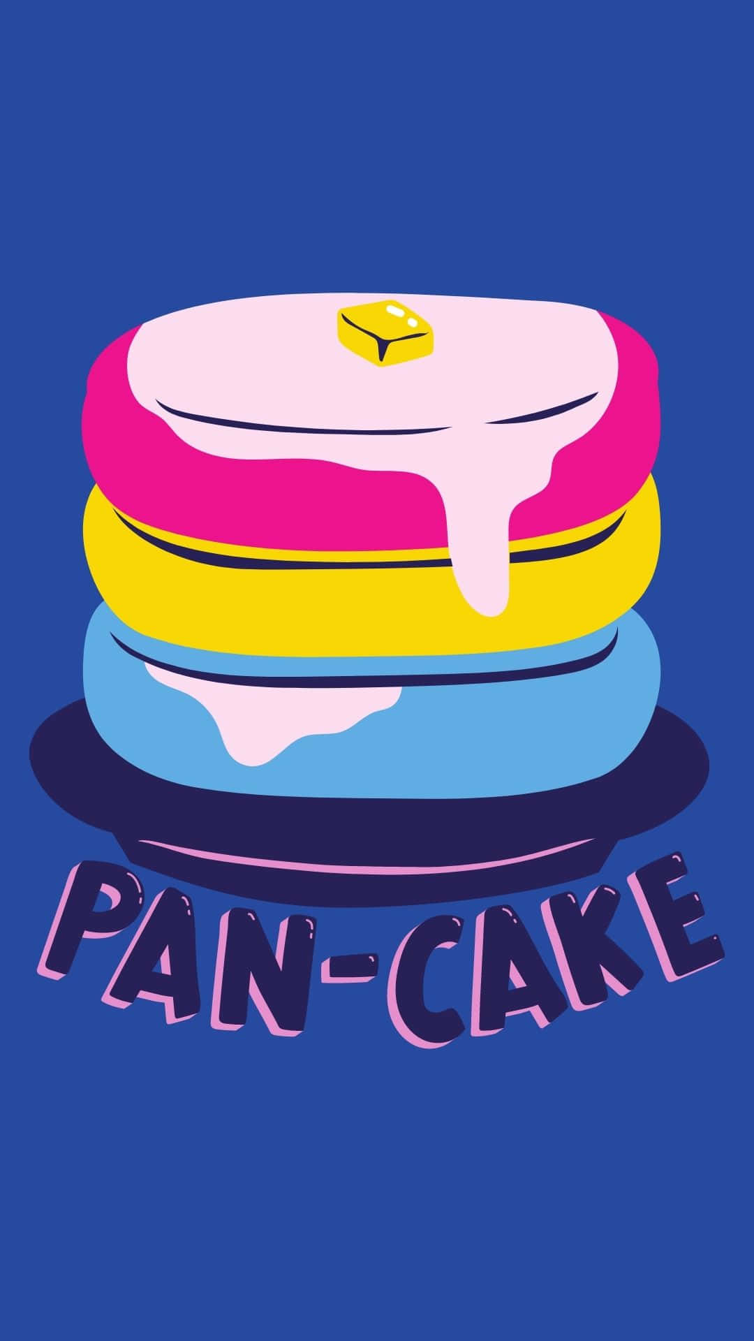 Pun Intended Pancake Graphic, colorful pancakes, dripping pink syrup, Full HD Phone Wallpaper