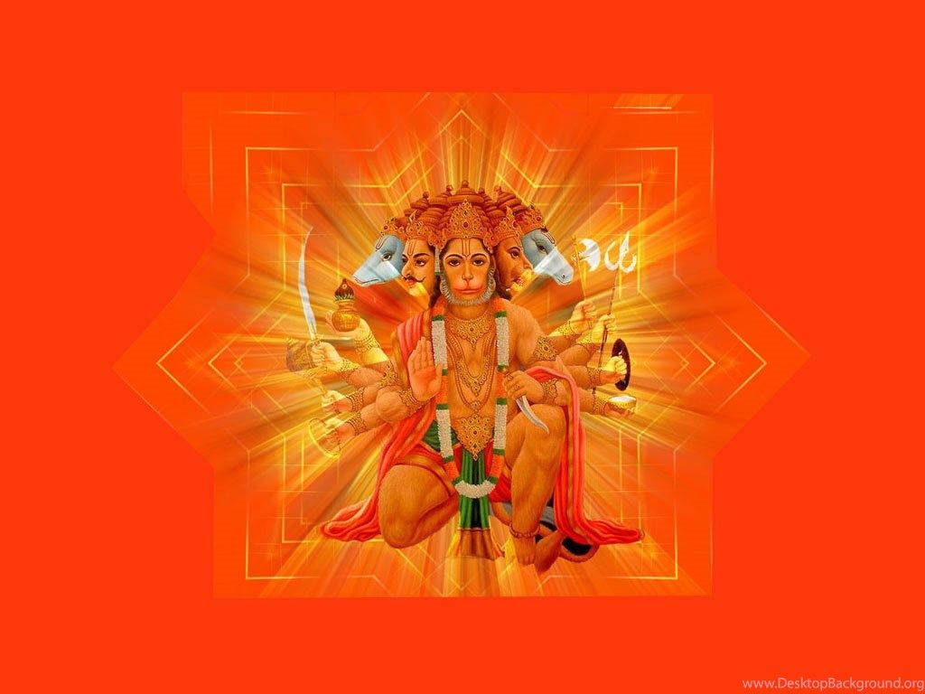 Panchmukhi Hanuman, eight sided star, monkey head, SD Desktop Wallpaper