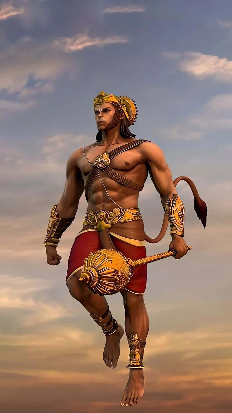 Hanuman, golden crown, ornate armor, HD Phone Wallpaper
