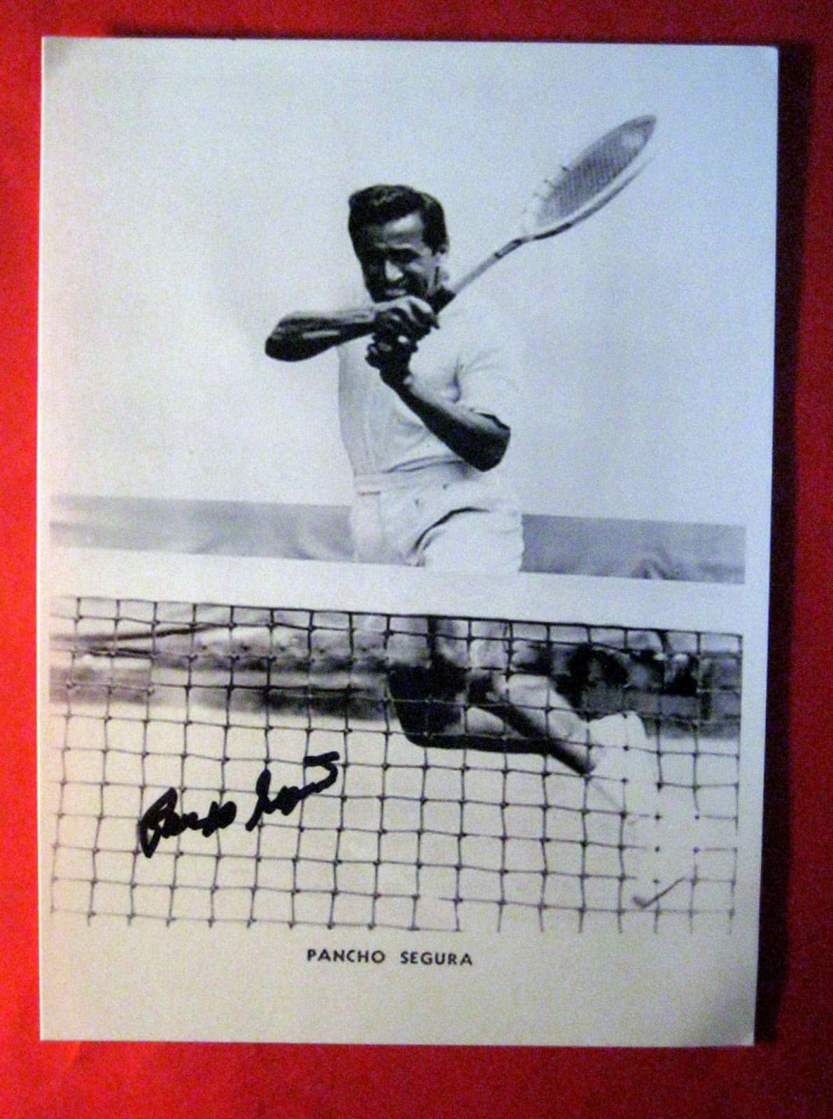 Pancho Segura, vintage trading card, black and white photo, HD Phone Wallpaper