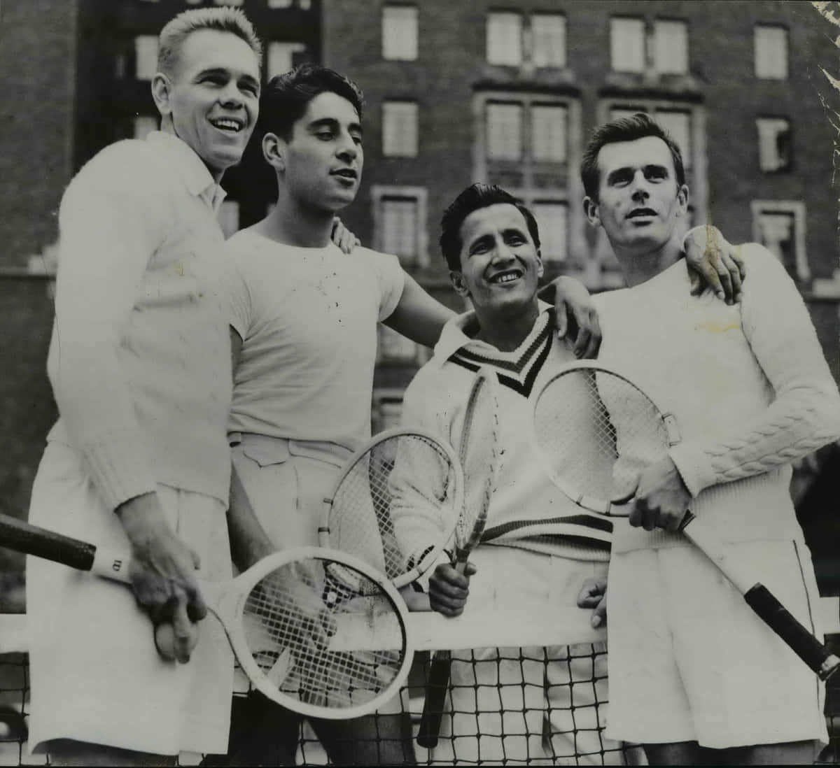 Pancho Segura, tennis players, vintage tennis attire, SD Desktop Wallpaper