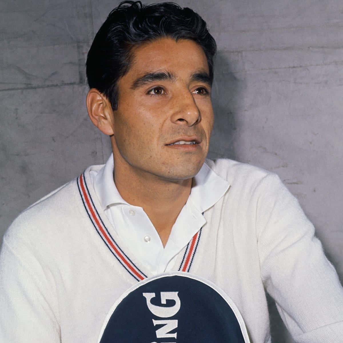 Pancho Segura, white polo shirt, dark cap, SD Desktop Wallpaper