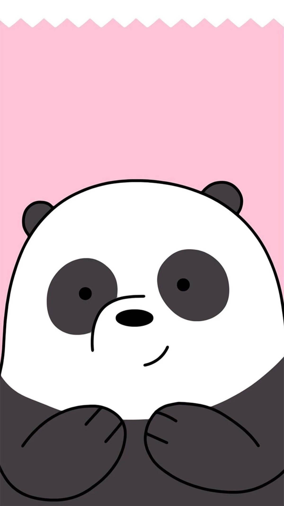Panda, We Bare Bears, pink, Full HD Phone Wallpaper