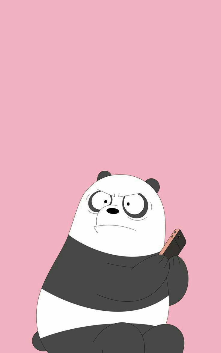 Panda We Bare Bears, cartoon panda, angry expression, SD Phone Wallpaper
