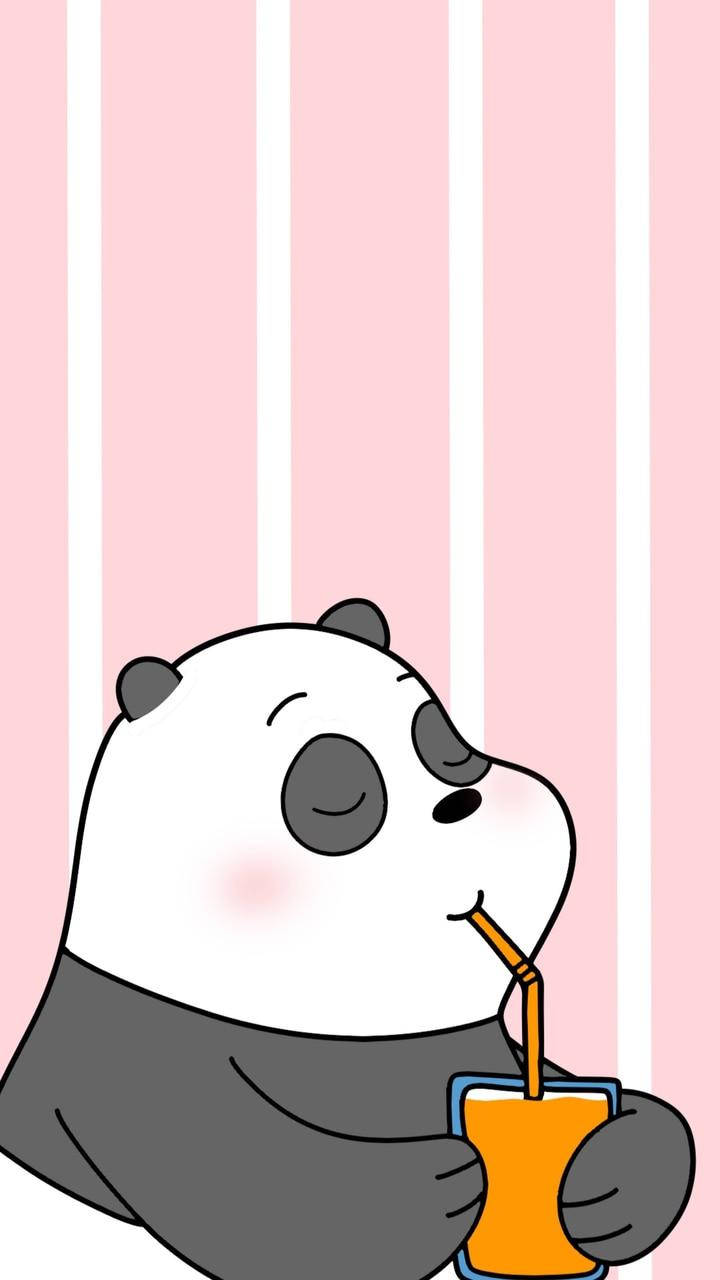 Orange Panda, We Bare Bears, orange juice, HD Phone Wallpaper