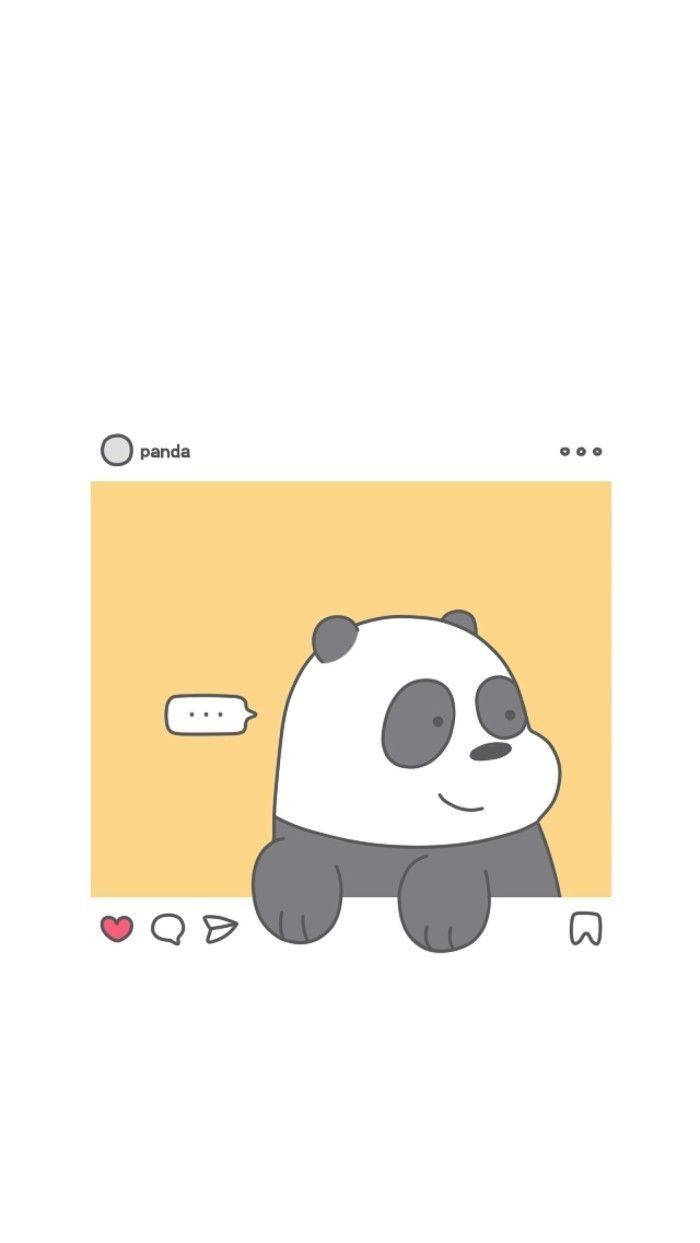 Panda We Bare Bears, cartoon panda, speech bubble, SD Phone Wallpaper