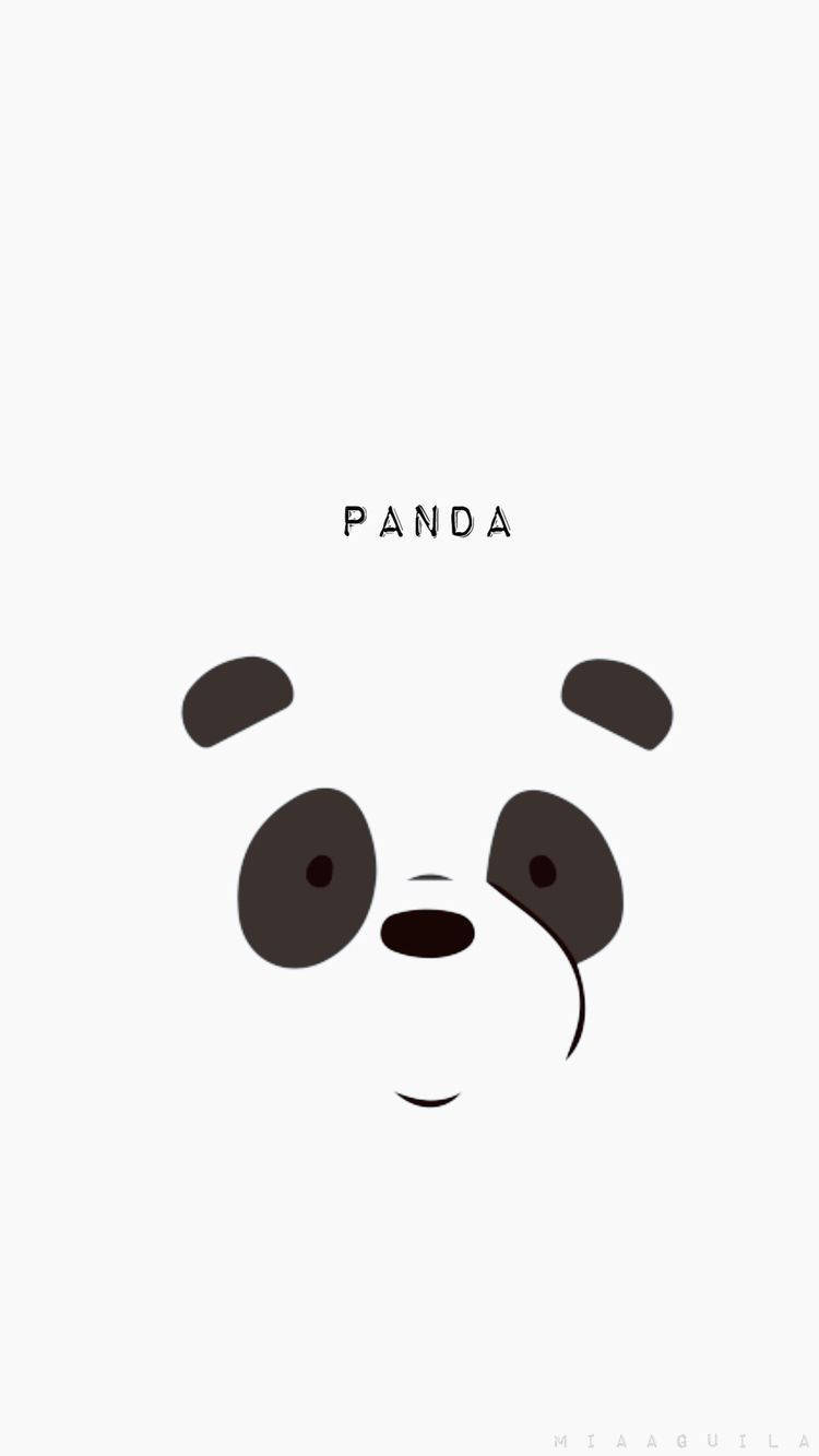 Panda We Bare Bears, simple white panda, minimalist black and white panda face illustration, HD Phone Wallpaper